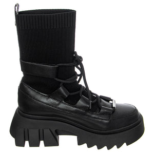 Womens Hierarchy Black Lace-Up Boots SMSHIERARCHY-BLK . STEVE MADDEN 