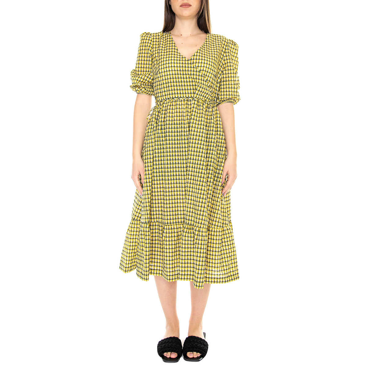 Addison Dress Sunrise Yellow Check - Abito Donna Giallo / Multicolore LDR0639-YE74-SS23 . BARBOUR 