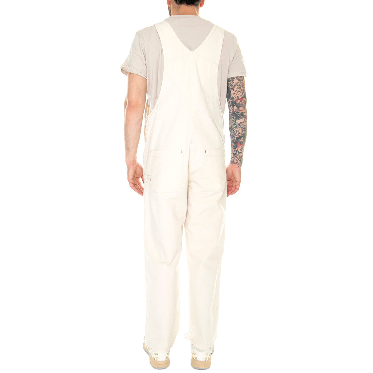 Wesley Bib Natural Rinsed - Salopette Denim Jeans Uomo Bianca I031494-0502 . CARHARTT WIP 