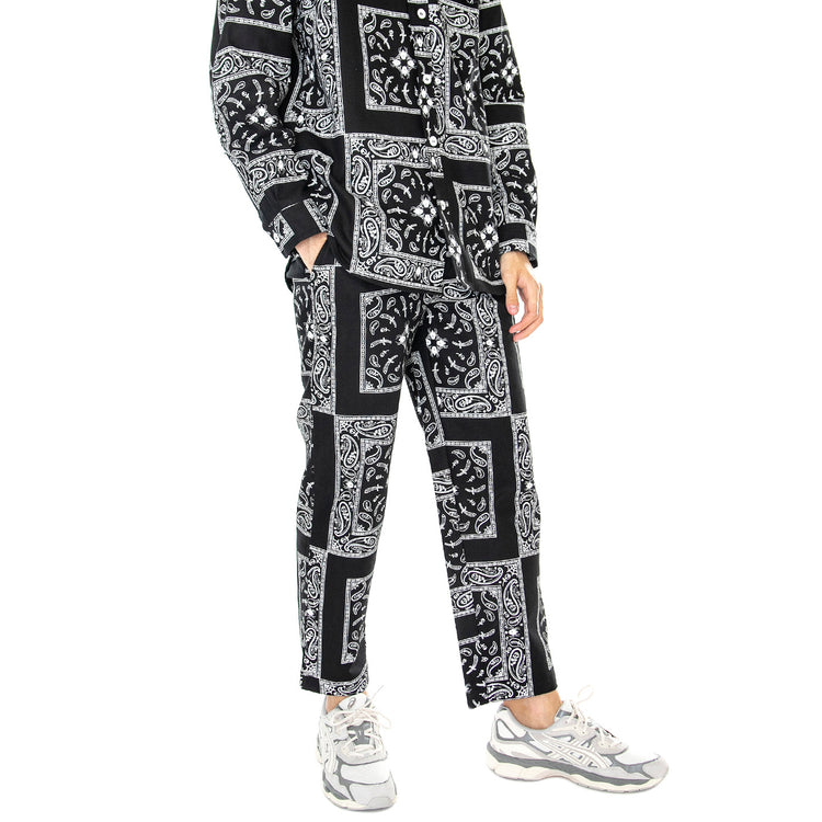M' Bandana Chino Pant Black - Pantaloni Uomo Neri / Multicolore PNT0020BLK . DOOMSDAY 