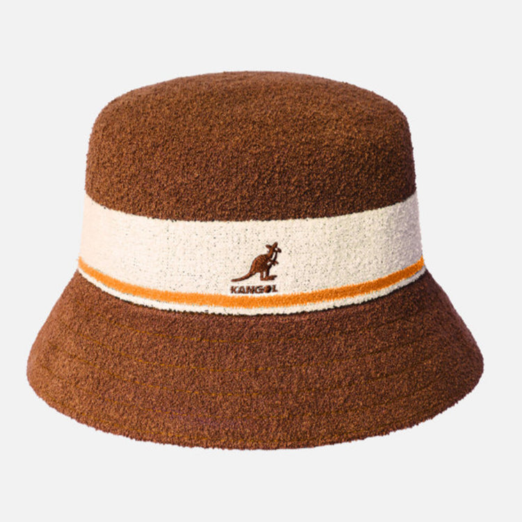 BERMUDA STRIPE BUCKET MAHOGANY - Cappello da Pescatore Marrone K3326ST-MH240 . KANGOL 