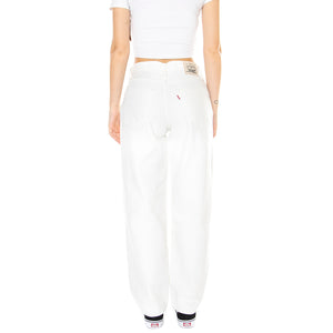 W' Wellthreated Baggy Dad Pale Bloom Neutral - Pantaloni Donna Bianchi A3028-0003 . LEVIS 