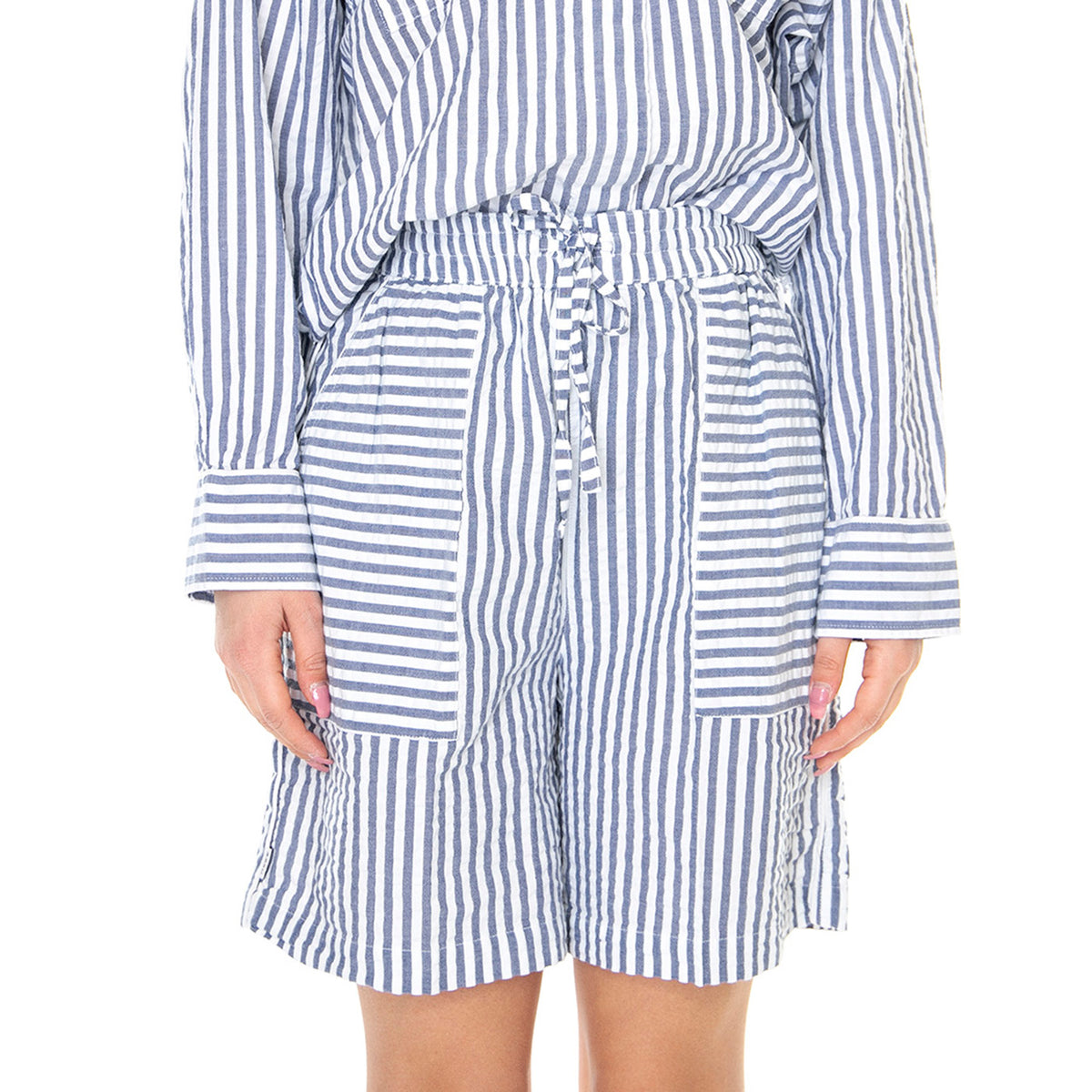 W' Elena Short SS Matching Sets Light Blue Multi - Bermuda Donna Blu / Multicolore 272120095-LBL . OBEY 