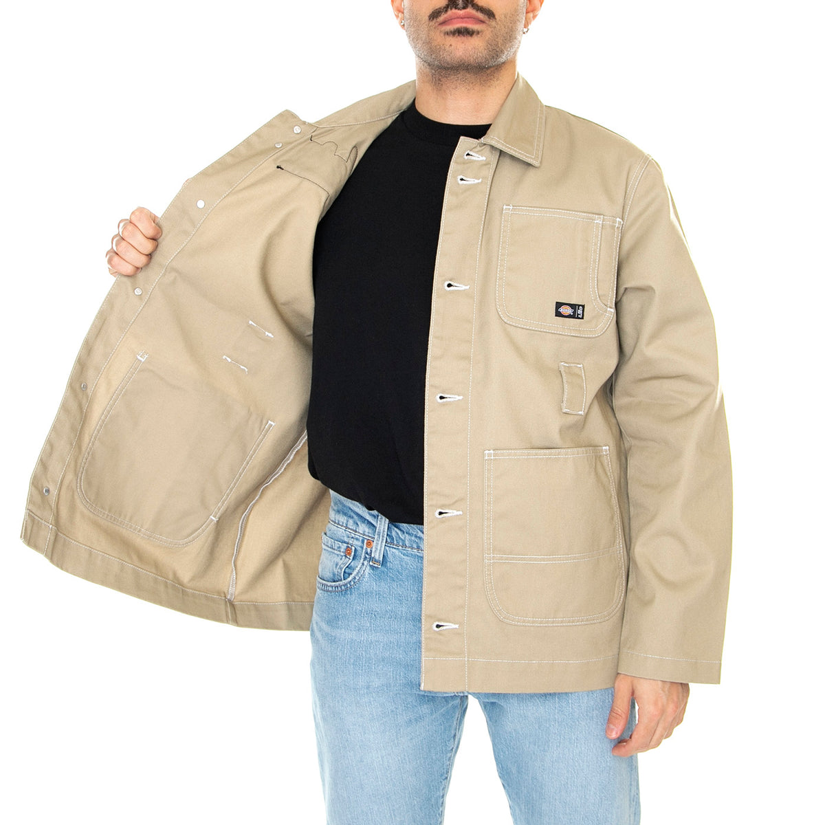 Leo x Dickies Jacket Khaki - Giacca Estiva Uomo Beige DK0A4XXOKHK1 . DICKIES 