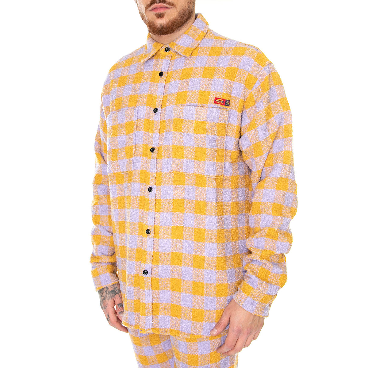 OC x DICKIES Tweed Shirt Lilac Check - Camicia Uomo Multicolore DK0A4Y4WE881 . DICKIES 
