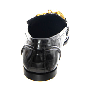 W' Velviteen Black Croco - Mocassini Donna Neri JCSJCD-131-1-17-BLA . JEFFREY CAMPBELL 