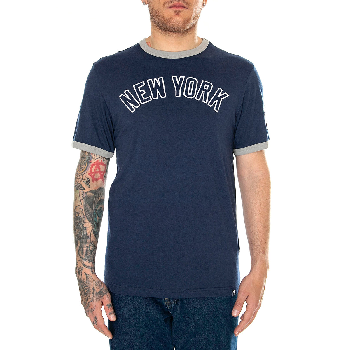 New York Yankees Fanatics Fundamental SS Tee navy/grey - Maglietta Girocollo Uomo Blu 01KR-4536-NK-EVK . FANATICS 