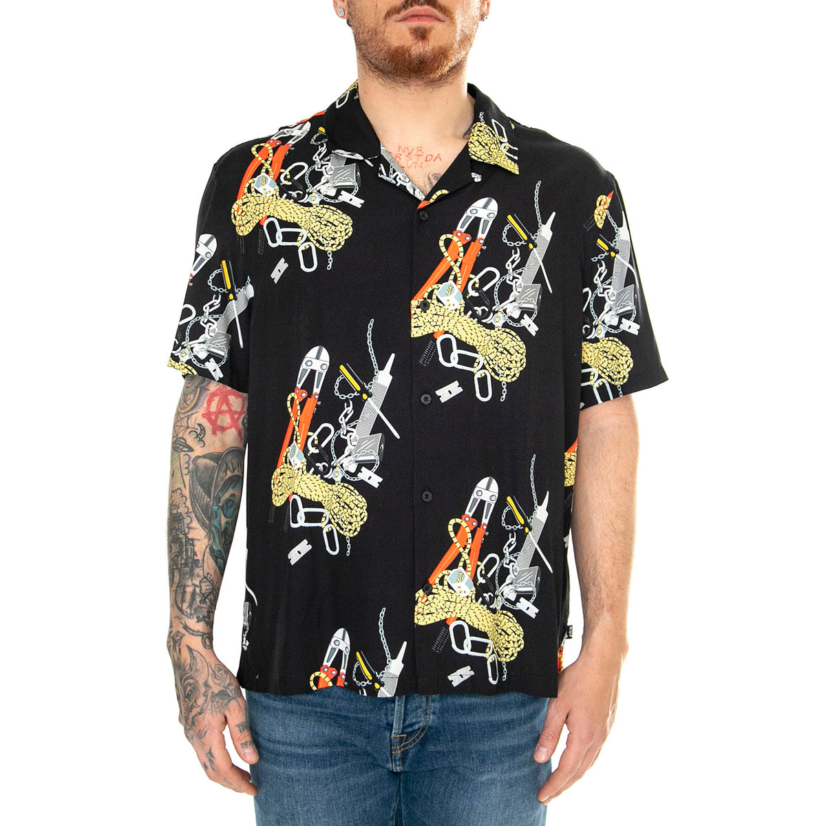 Skidrokyo S/S Resort Top Black - Camicia Maniche Corte Uomo Multicolore BU00201-BLACK . HUF 