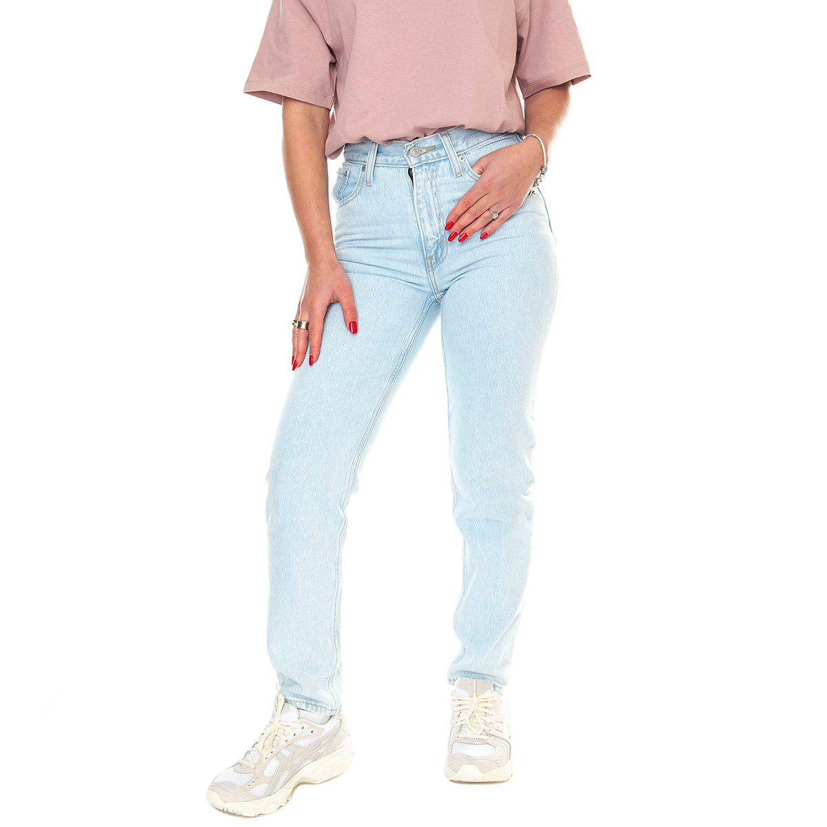 80s Mom Jean Don't Be Frayed Med Indigo Flat Finish - Pantaloni Denim Jeans Donna Blu A3506-0014 . LEVIS 