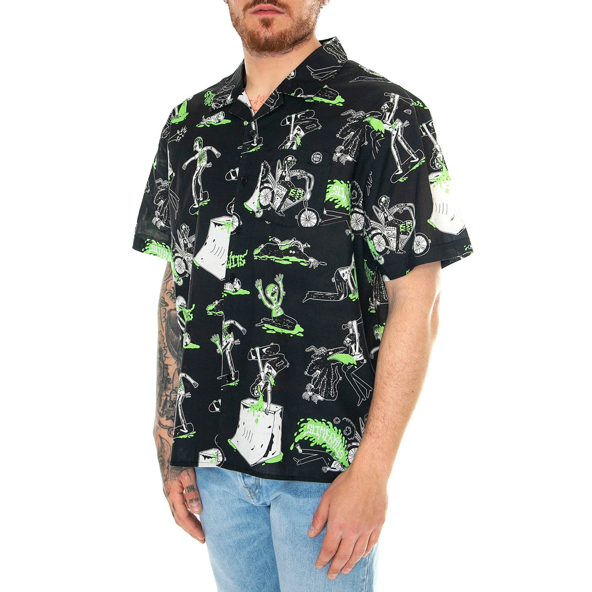 Scene Report Black - Camicia Maniche Corte Uomo Multicolore SCA-SHT-0728 . SANTA CRUZ 