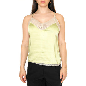 Top lencero satinado verde - Top Donna Verde 41W/11215 . WILD PONY 