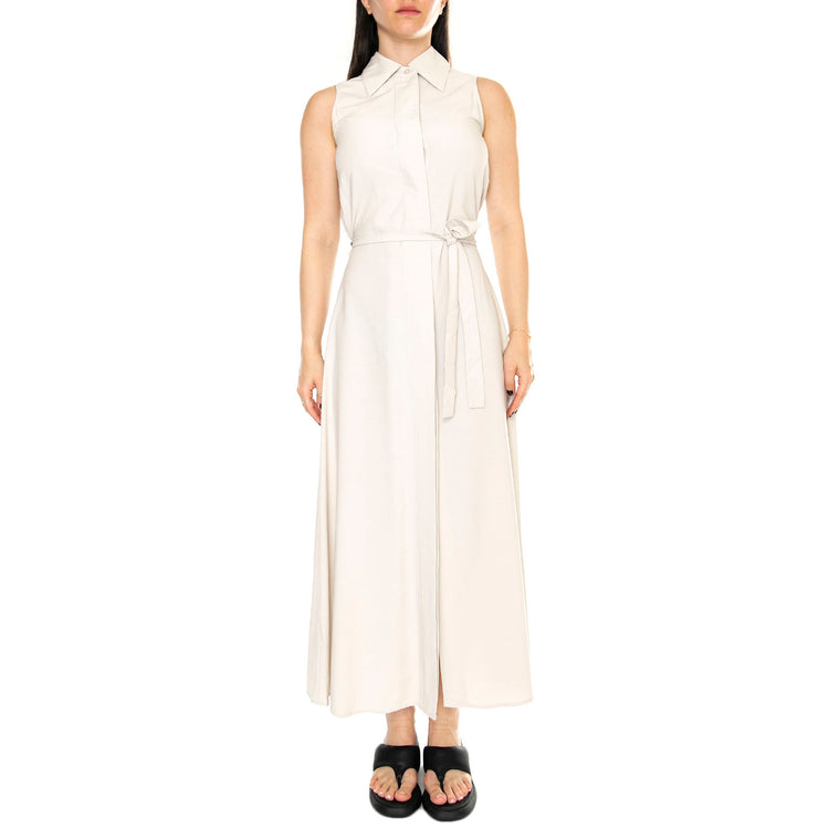 Vestido Largo Camisero Blanco - Abito Donna Bianco 41W/11228 . WILD PONY 