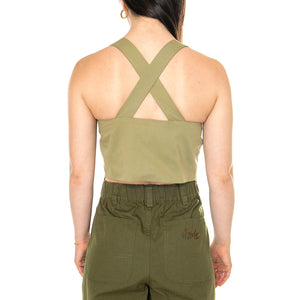 Chaleco corto espalda cruzada verde - Gilet Donna Verde 41W/11268 . WILD PONY 