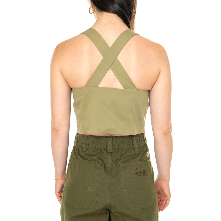 Chaleco corto espalda cruzada verde - Gilet Donna Verde 41W/11268 . WILD PONY 