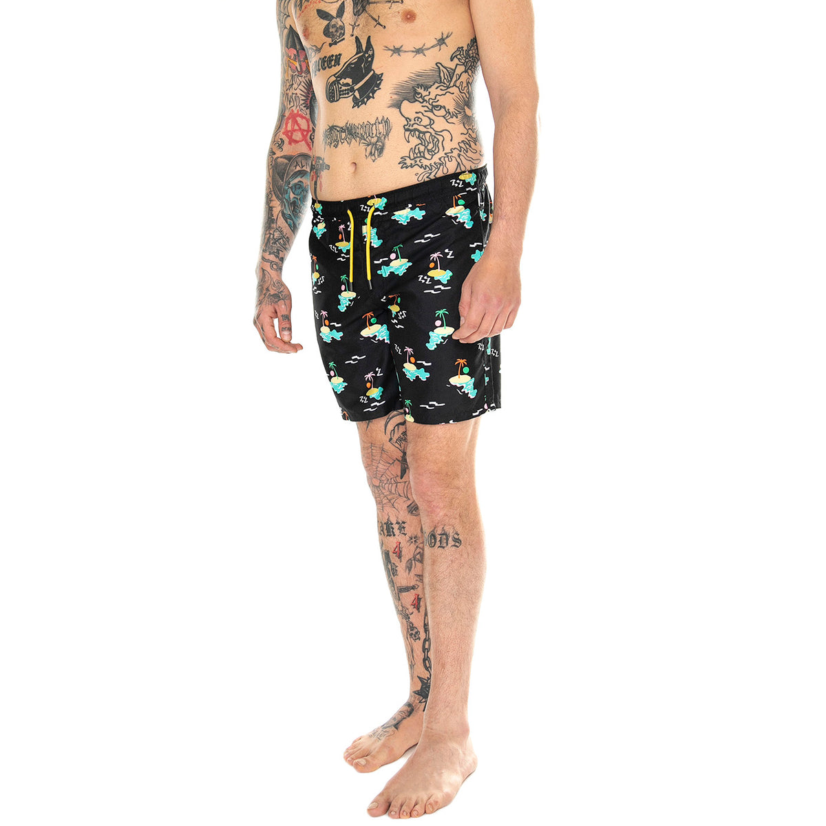 Island In The Sun Long Swimshorts 9300 - Costume da Bagno Uomo Nero ISL123-9300-9300 . HAPPY SOCKS 