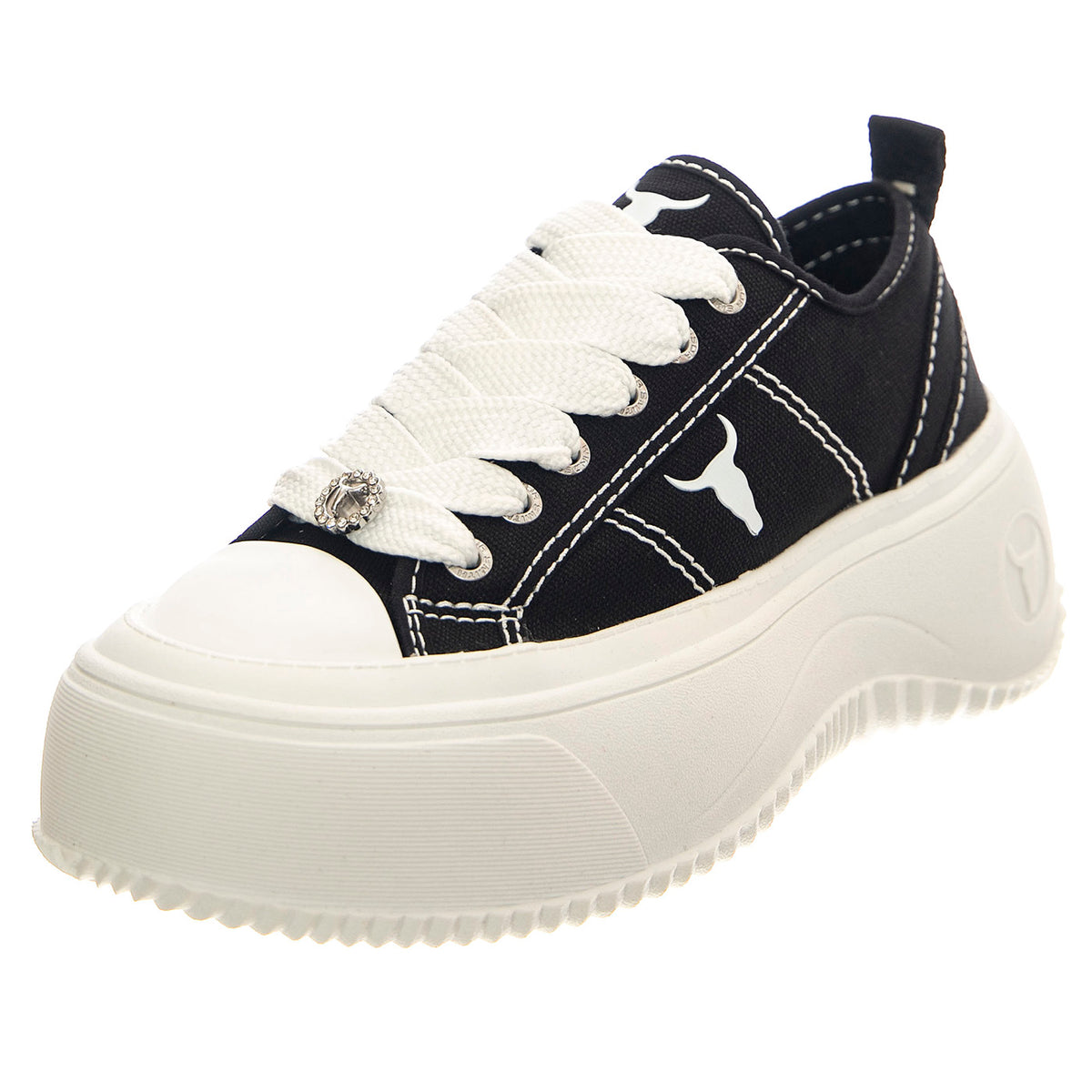 Intentions Black / White Canvas / Brave White - Scarpe Donna Nere WSPINTENTIONS-BLKSIL . WINDSOR SMITH 