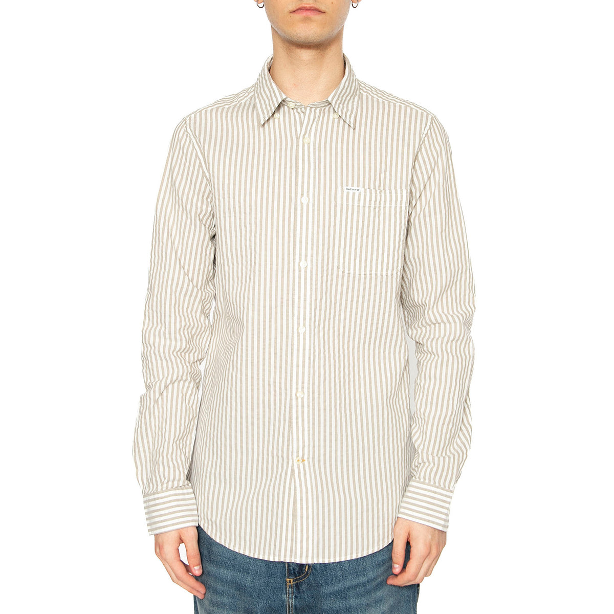 Cresswell Seersucker Shirt Stone - Camicia Uomo Multicolore MSH5577-STONE . BARBOUR 