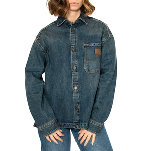W' Lovilia Shirt Jac Blue - Camicia / Giacca Donna Denim Jeans Blu I034461.014Q . CARHARTT WIP 