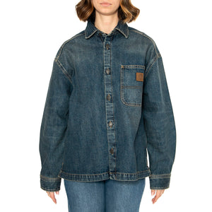 W' Lovilia Shirt Jac Blue - Camicia / Giacca Donna Denim Jeans Blu I034461.014Q . CARHARTT WIP 