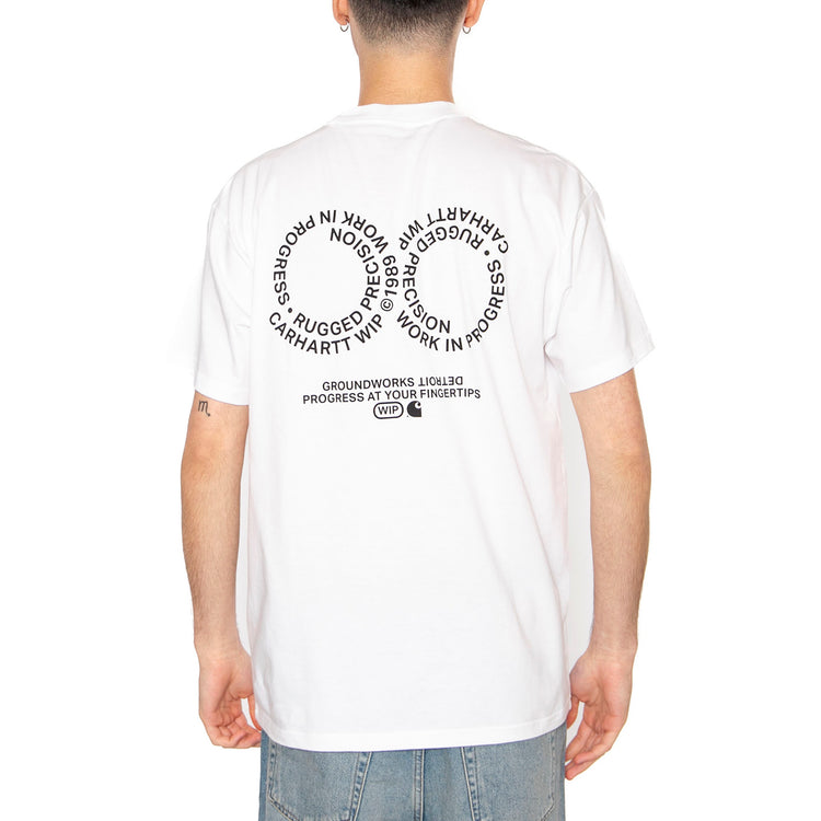 S/S Rotation T-Shirt White / Black - Maglietta Girocollo Uomo Bianca I034772.00AXX . CARHARTT WIP 