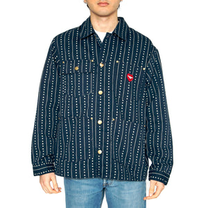 Drewe Chore Coat Heart C Pinstripe, Ink / Natural - Giacca Uomo Blu I034823.2RU02 . CARHARTT WIP 