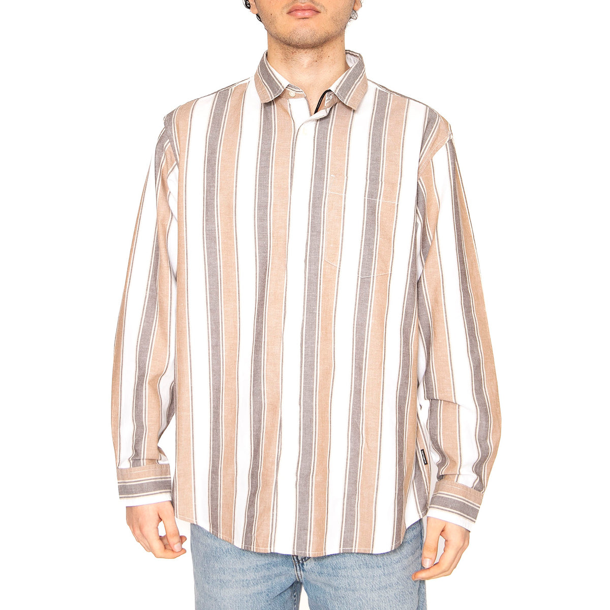 L/S Kendricks Shirt Kendricks Stripe, Liberica - Camicia Uomo Multicolore I034881.2TFXX . CARHARTT WIP 