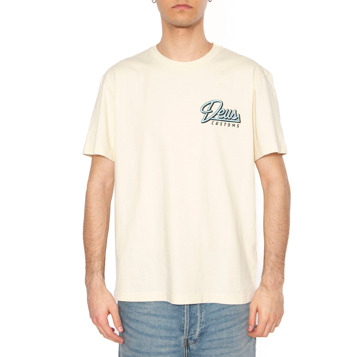 Conduit Tee Dirty White - Maglietta Girocollo Uomo Beige DMP251947A_DWH . DEUS EX MACHINA 