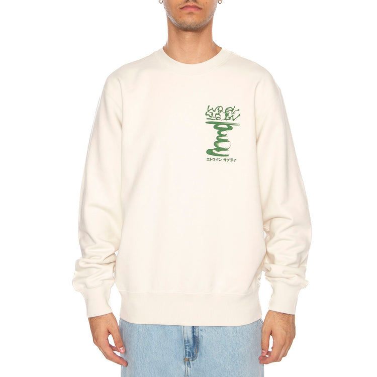 EDWIN EMBRACE IMPERFECTION SWEAT WHISPER WHITE - Felpa Girocollo Uomo Beige I036082-WHW . EDWIN 