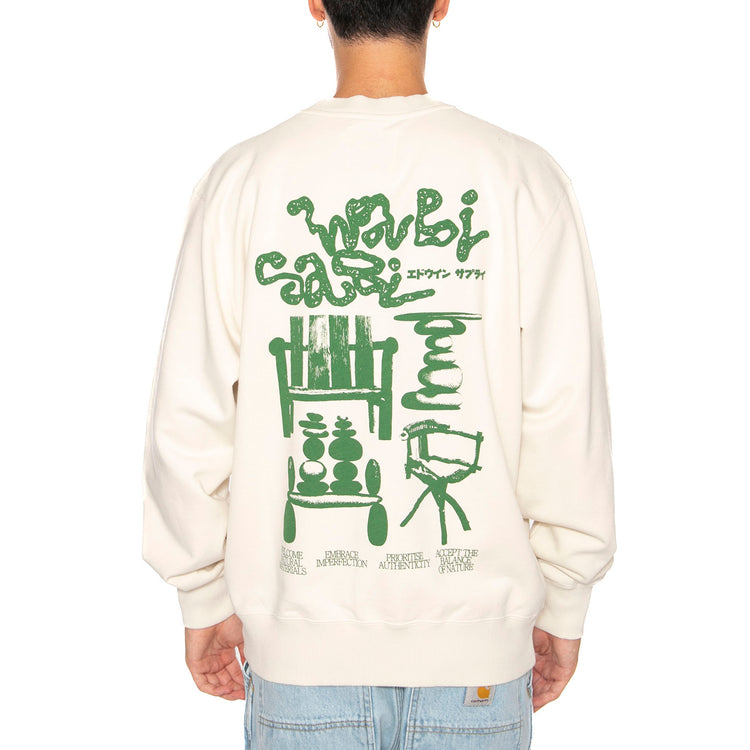 EDWIN EMBRACE IMPERFECTION SWEAT WHISPER WHITE - Felpa Girocollo Uomo Beige I036082-WHW . EDWIN 