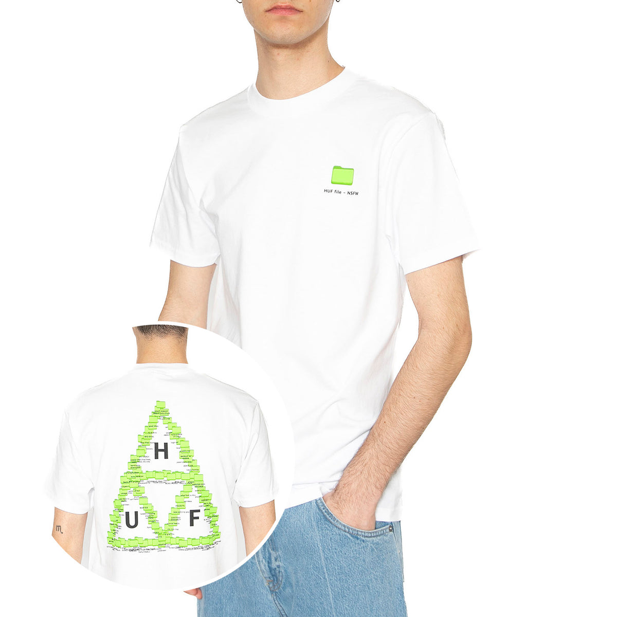 Desktop S/S Tee White - Maglietta Girocollo Uomo Bianca TS02400-WHITE . HUF 