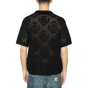 Sweater Camp Shirt Pointelle Crochet Jet - Camicia Maniche Corte Uomo Nera 0013G-0002 . LEVIS 