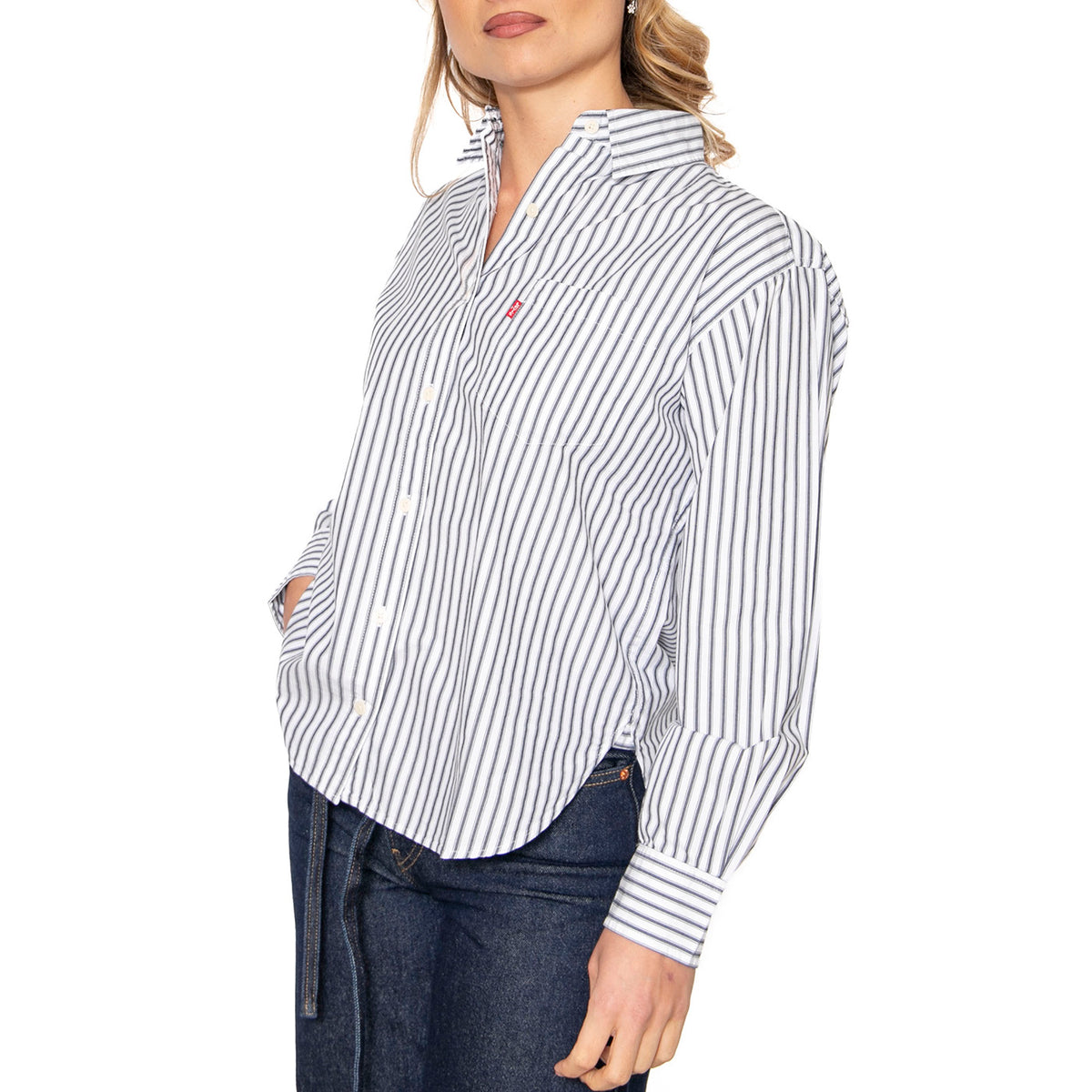 Harlie New BF Shirt Marinas Stripe Navy - Camicia Donna Blu 001HM-0005 . LEVIS 