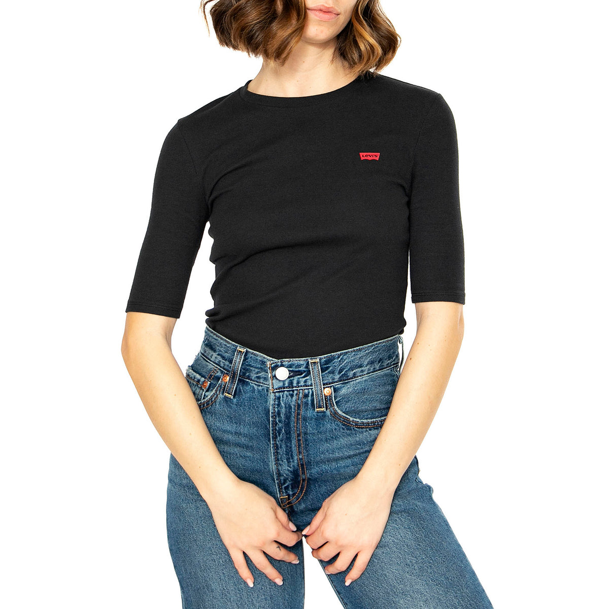 T-shirt Luca Slim - Maglietta Girocollo Donna Nera A3388-0004 . LEVIS 