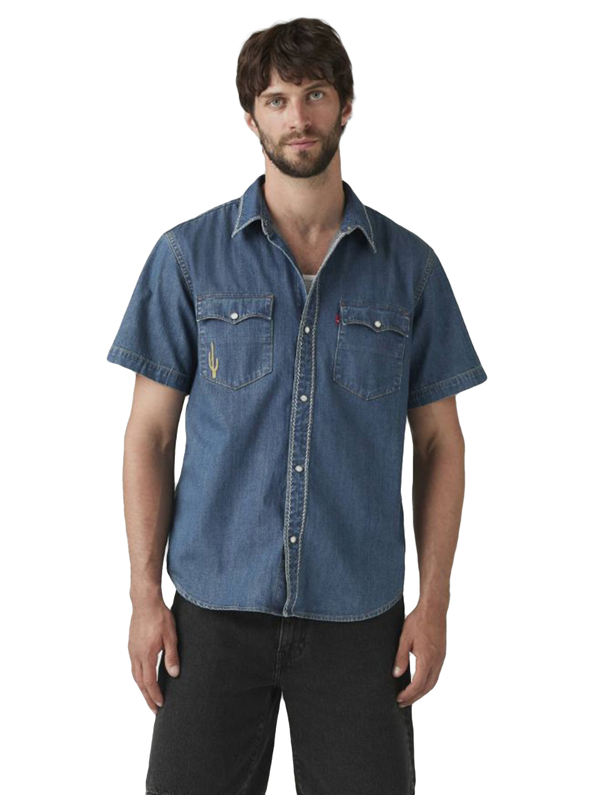 SS RELAXED FIT WESTERN HUCKLEBERRY DESERT MEDIUM WASH - Camicia Uomo Blu A5722-0036 . LEVIS 