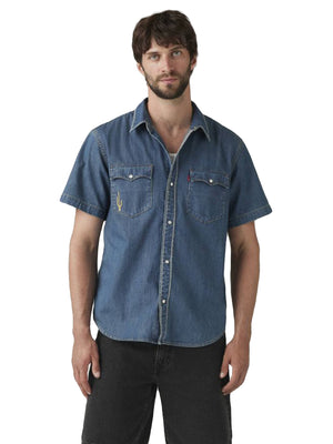 SS RELAXED FIT WESTERN HUCKLEBERRY DESERT MEDIUM WASH - Camicia Uomo Blu A5722-0036 . LEVIS 