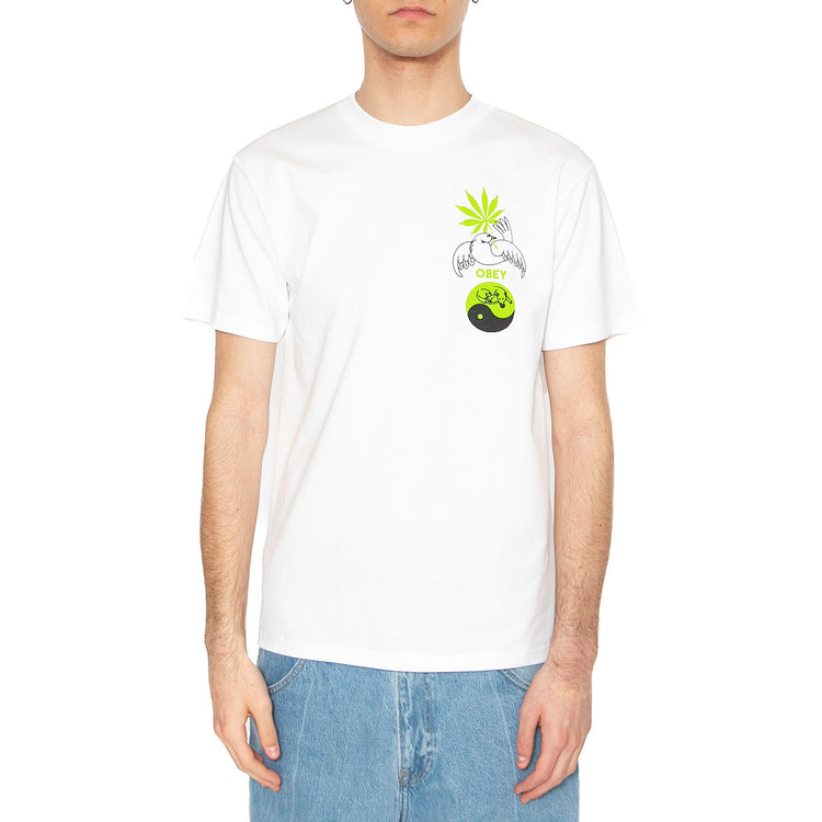 Obey Pledge Allegiance Tee White - Maglietta Girocollo Uomo Bianca 165264055-WHT . OBEY 
