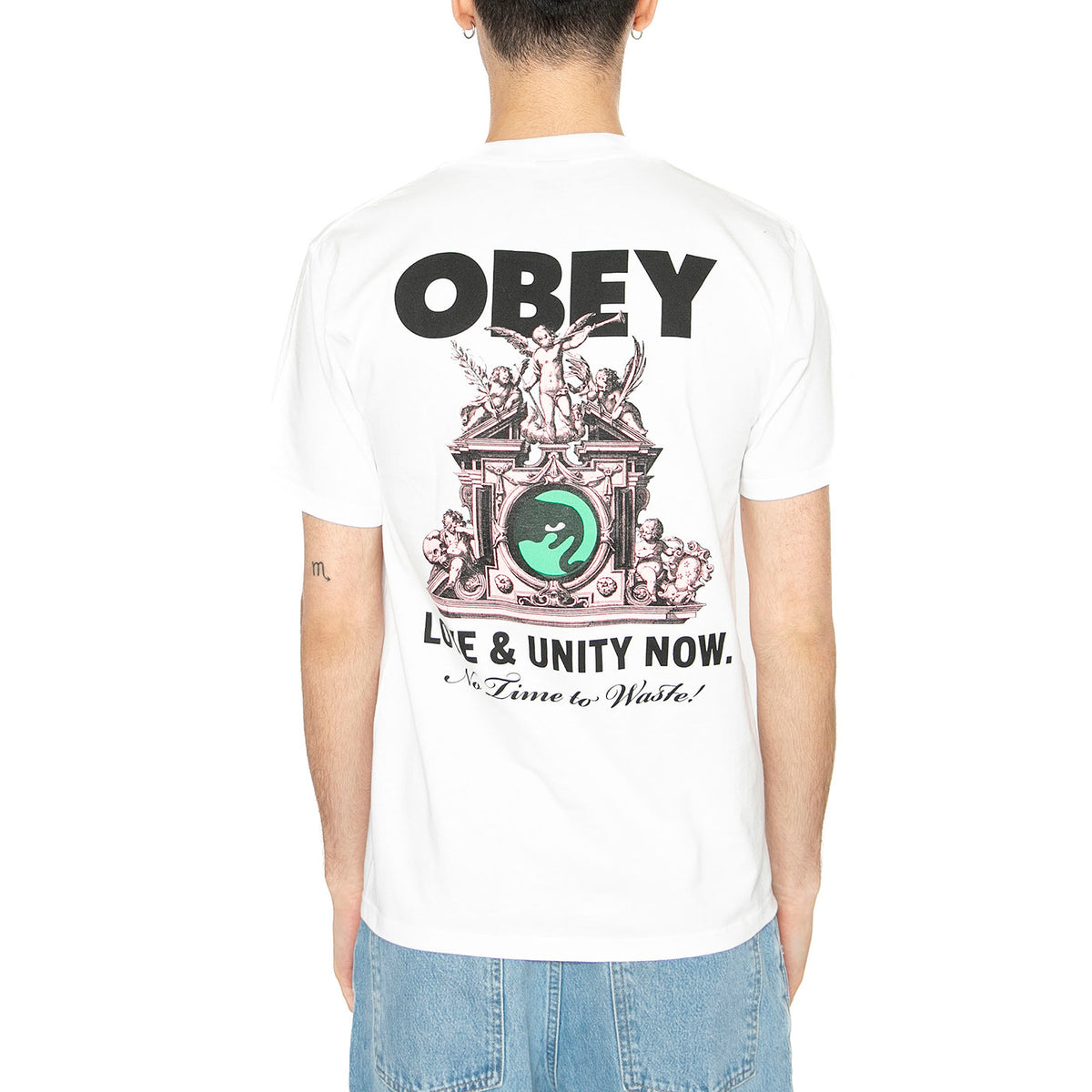 Obey Love & Unity Now Tee White - Maglietta Girocollo Uomo Bianca 165264103-WHT . OBEY 