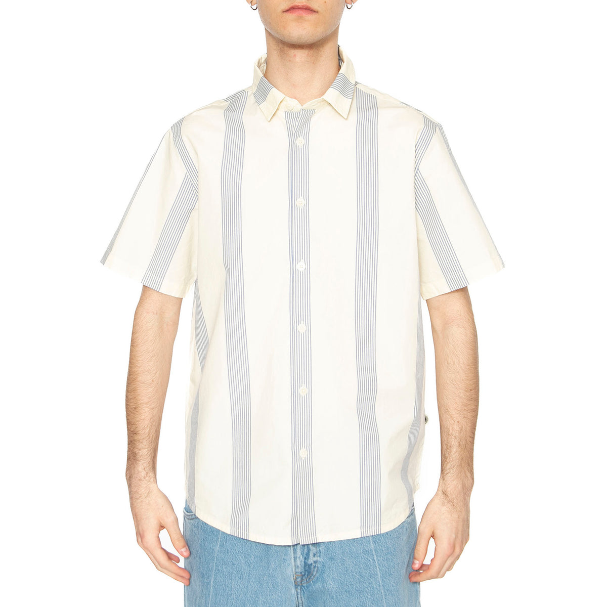 Persian Stripes Tom Shirt Ecru - Camicia Maniche Corte Uomo Multicolore MSH00212-ECRU . THINKING MU 