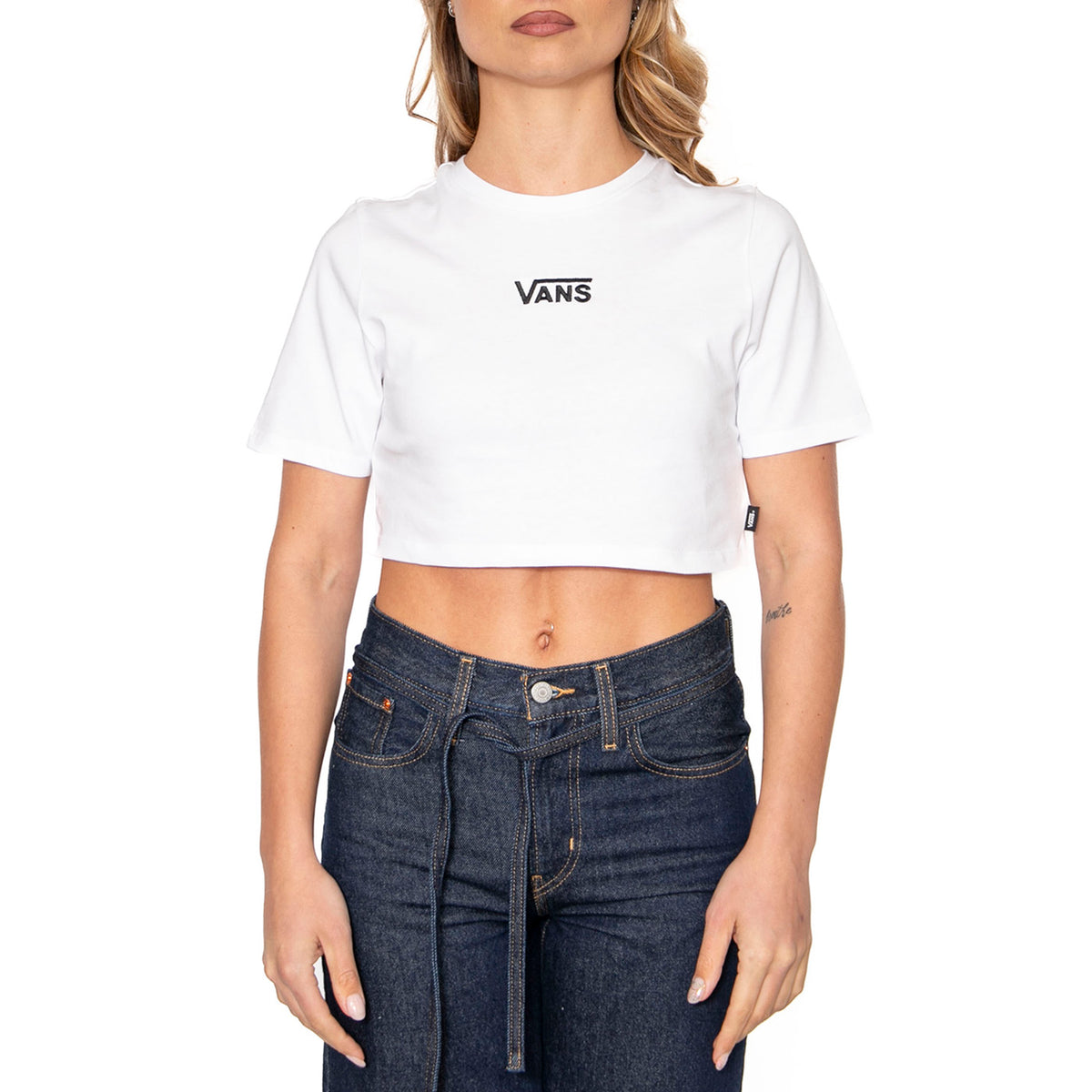 Flying V Crew Crop II White VN000GFFWHT1 . VANS 