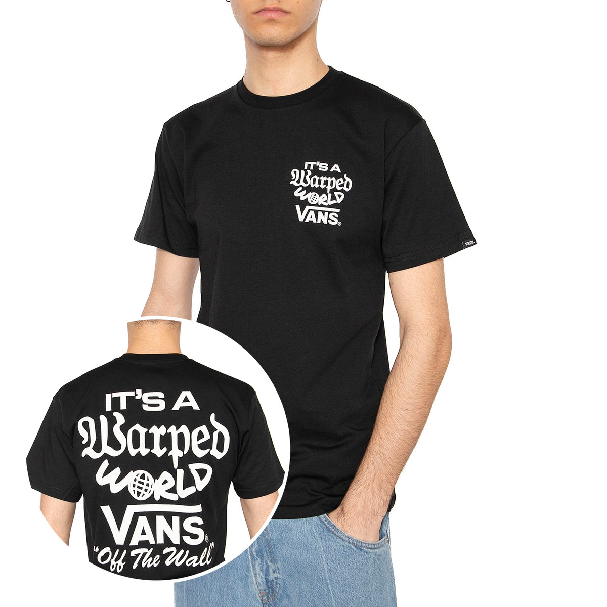 Warped World SS Black - Maglietta Girocollo Uomo Nera VN000M5EBLK1 . VANS 