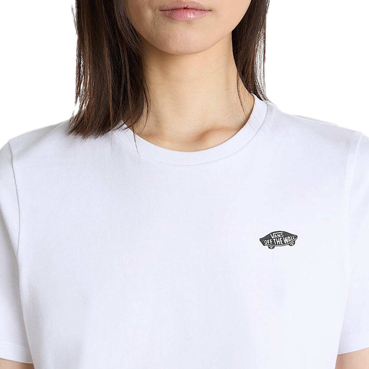 W STYLE 76 II CREW CROP SS WHITE - Maglietta Girocollo Cropped Donna Bianca VN000P5VWHT1 . VANS 