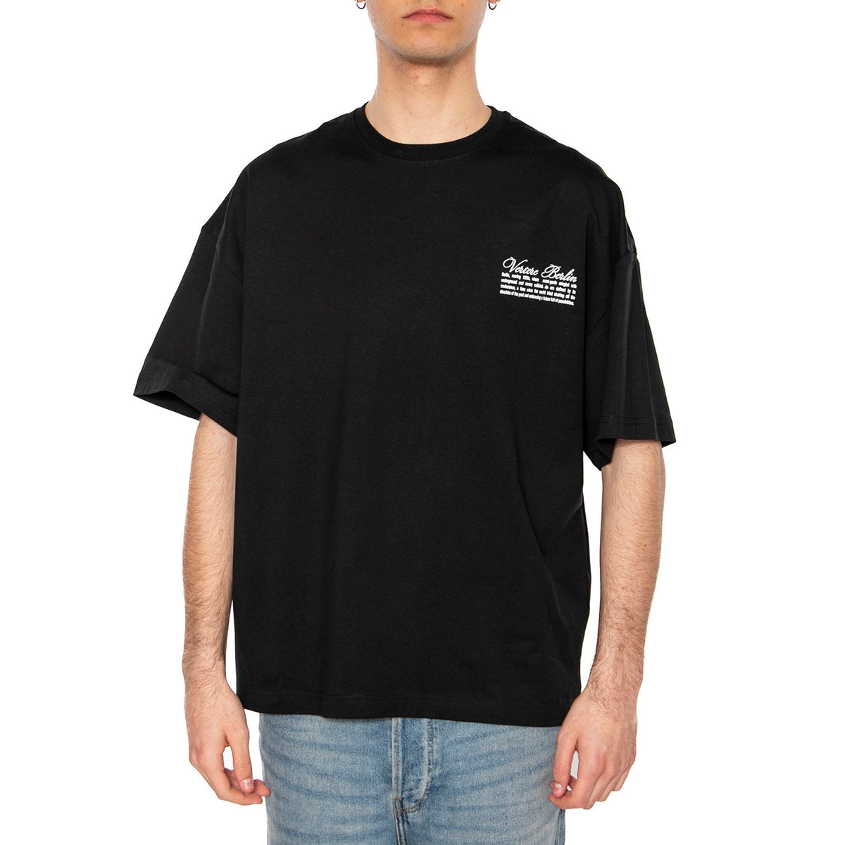 20s T-Shirt Black - Maglietta Girocollo Uomo Nera VER-T291-BLK . VERTERE BERLIN 