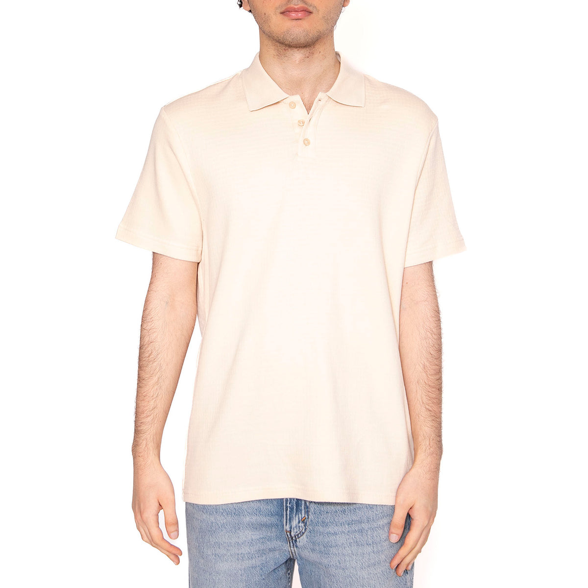 Waffle S/S Polo Knit - Polo Uomo Beige 22600-WHTCP . BRIXTON 