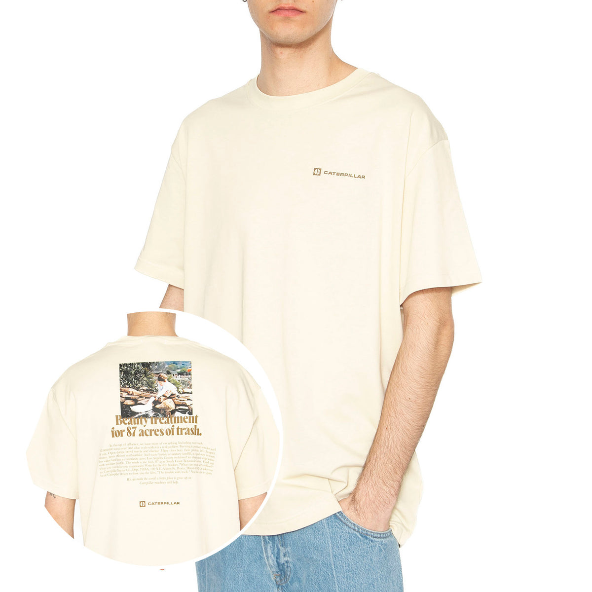 Better Palce T-Shirt - Maglietta Girocollo Uomo Beige 6010137-13-1009 . CAT 