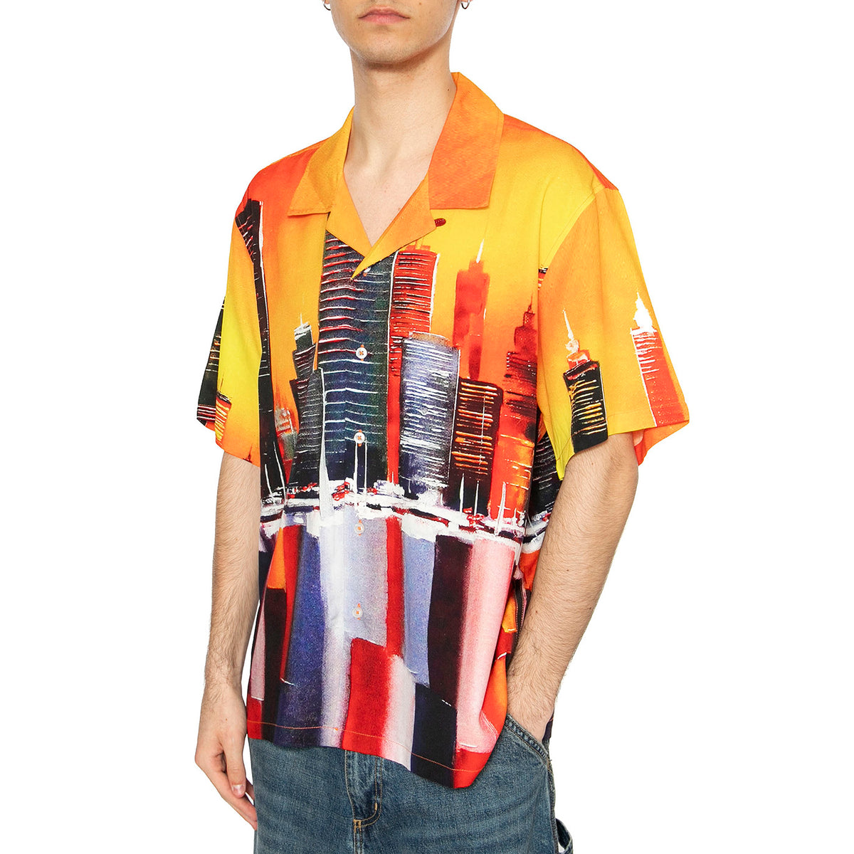 Concrete Jungle S/S Woven Top - Camicia Maniche Corte Uomo Multicolore BU00156-ORNGE . HUF 