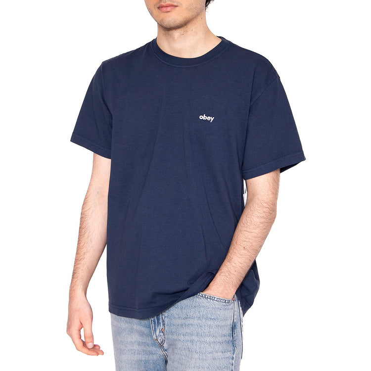 Lowecase Pigment Tee Ss - Maglietta Girocollo Uomo Blu 131080353-ANV . OBEY 