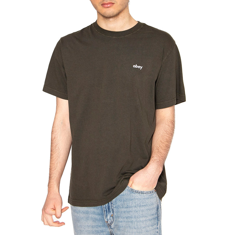 Lowecase Pigment Tee Ss Green - Maglietta Girocollo Uomo Verde 131080353-RSI . OBEY 