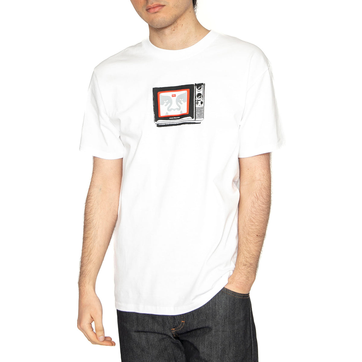 Obey TV Tee - Maglietta Girocollo Uomo Bianca 165263940-WHT . OBEY 
