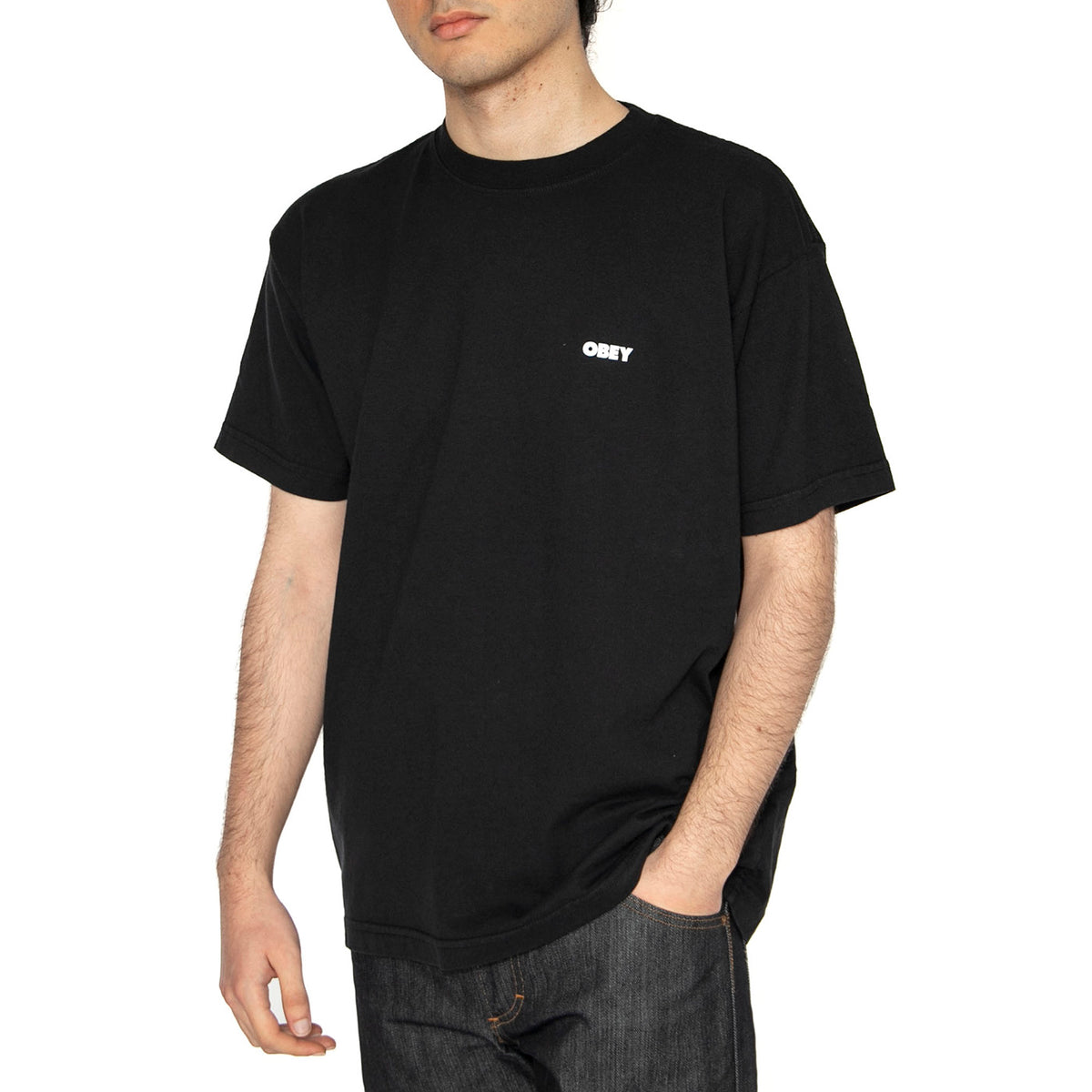 Obey Bold 3 Tee - Maglietta Girocollo Uomo Nera 166912888-JET . OBEY 