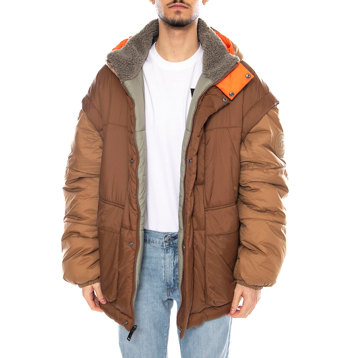 Kristian Conv Puffer Coat -- Giacca Uomo Pecan/Moss Green Reversibile con Cappuccio UGC1158696-PSG . UGG 